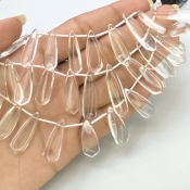 Crystal Quartz 20-29mm Smooth Fancy Shape AAA Grade Gemstone Beads Lot - Total 3 Strands of 8 Inch.
