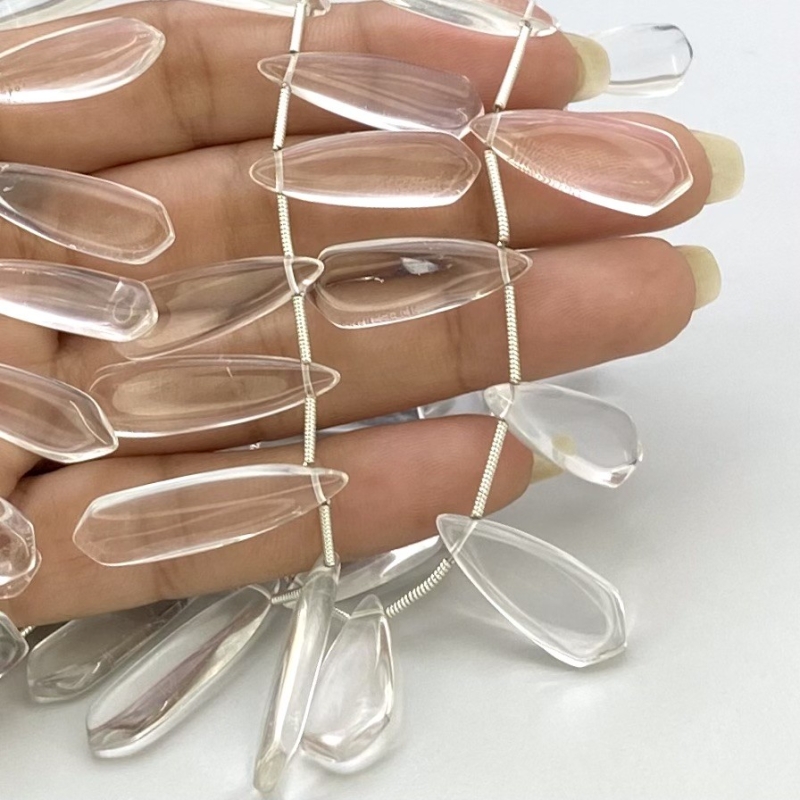 Crystal Quartz 20-29mm Smooth Fancy Shape AAA Grade Gemstone Beads Lot - Total 3 Strands of 8 Inch.