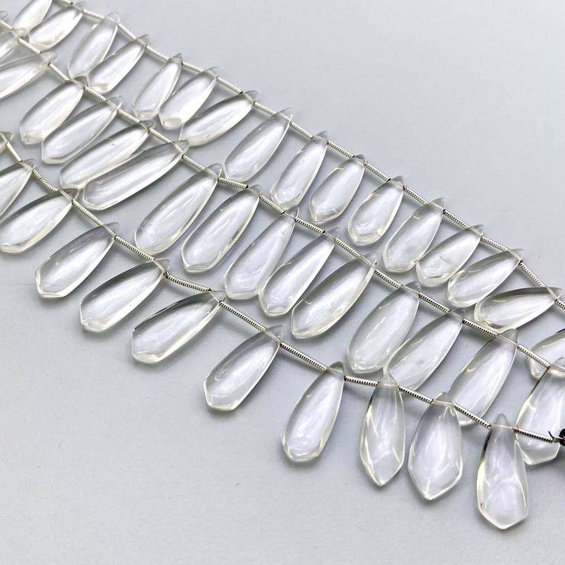 Crystal Quartz 20-29mm Smooth Fancy Shape AAA Grade Gemstone Beads Lot - Total 3 Strands of 8 Inch.