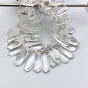 Crystal Quartz 20-29mm Smooth Fancy Shape AAA Grade Gemstone Beads Lot - Total 3 Strands of 8 Inch.