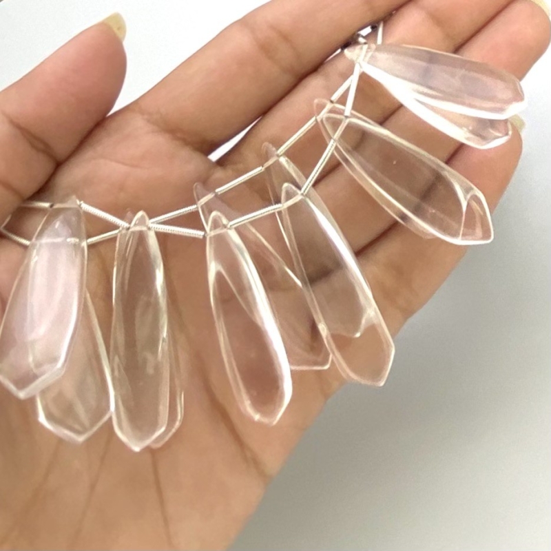 Crystal Quartz 28-40mm Smooth Fancy Shape AAA Grade Gemstone Beads Lot - Total 2 Strands of 8 Inch.