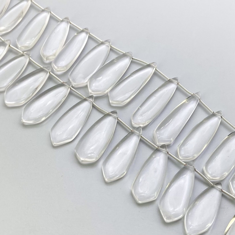 Crystal Quartz 28-40mm Smooth Fancy Shape AAA Grade Gemstone Beads Lot - Total 2 Strands of 8 Inch.