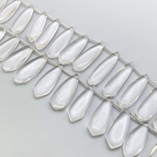 Crystal Quartz 28-40mm Smooth Fancy Shape AAA Grade Gemstone Beads Lot - Total 2 Strands of 8 Inch.