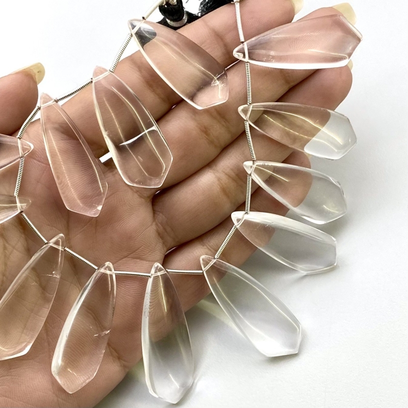 Crystal Quartz 30-40mm Smooth Fancy Shape AAA Grade Gemstone Beads Lot - Total 2 Strands of 8 Inch.