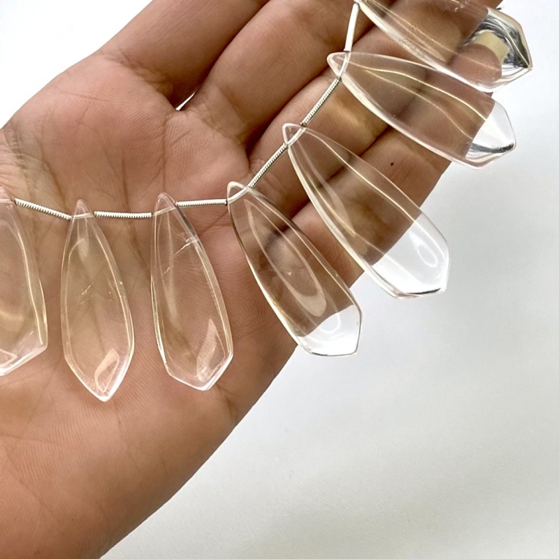 Crystal Quartz 30-40mm Smooth Fancy Shape AAA Grade Gemstone Beads Lot - Total 2 Strands of 8 Inch.