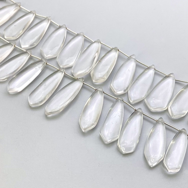Crystal Quartz 30-40mm Smooth Fancy Shape AAA Grade Gemstone Beads Lot - Total 2 Strands of 8 Inch.