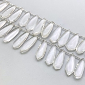 Crystal Quartz 30-40mm Smooth Fancy Shape AAA Grade Gemstone Beads Lot - Total 2 Strands of 8 Inch.