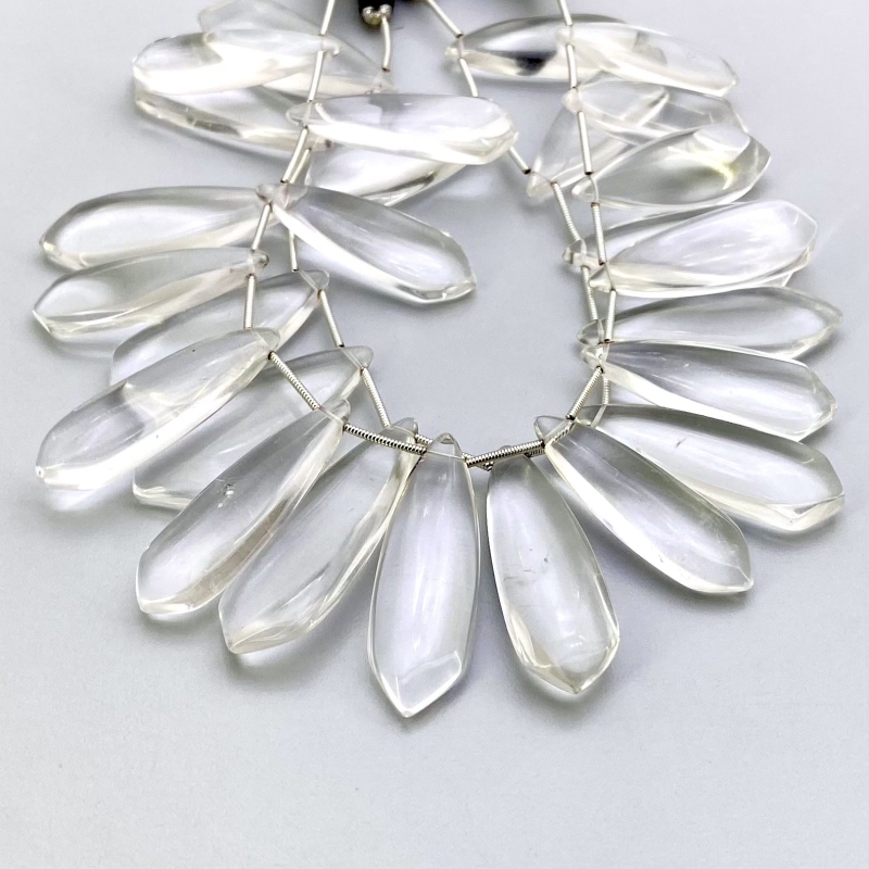 Crystal Quartz 30-40mm Smooth Fancy Shape AAA Grade Gemstone Beads Lot - Total 2 Strands of 8 Inch.