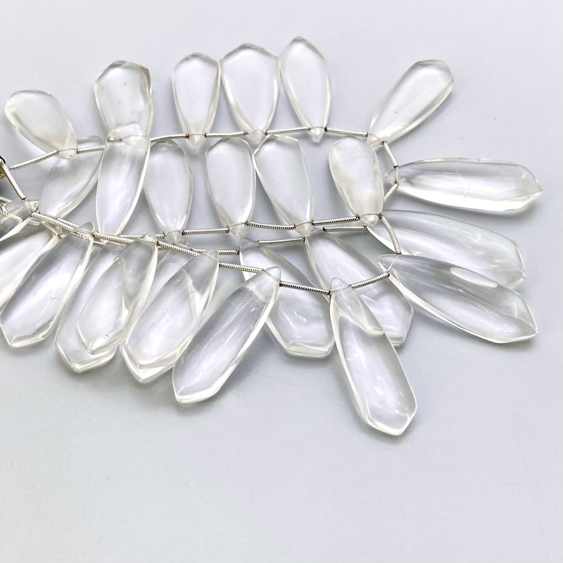 Crystal Quartz 30-40mm Smooth Fancy Shape AAA Grade Gemstone Beads Lot - Total 2 Strands of 8 Inch.