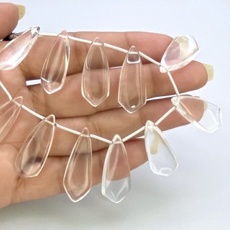 Crystal Quartz 25-29mm Smooth Fancy Shape AAA Grade Gemstone Beads Lot - Total 3 Strands of 8 Inch.