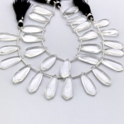 Crystal Quartz 25-29mm Smooth Fancy Shape AAA Grade Gemstone Beads Lot - Total 3 Strands of 8 Inch.