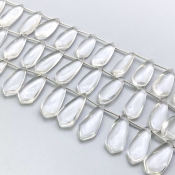 Crystal Quartz 25-29mm Smooth Fancy Shape AAA Grade Gemstone Beads Lot - Total 3 Strands of 8 Inch.