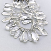 Crystal Quartz 25-29mm Smooth Fancy Shape AAA Grade Gemstone Beads Lot - Total 3 Strands of 8 Inch.