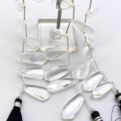 Crystal Quartz 25-29mm Smooth Fancy Shape AAA Grade Gemstone Beads Lot - Total 3 Strands of 8 Inch.