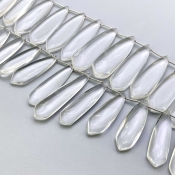 Crystal Quartz 39-54mm Smooth Fancy Shape AAA Grade Gemstone Beads Lot - Total 2 Strands of 8 Inch.