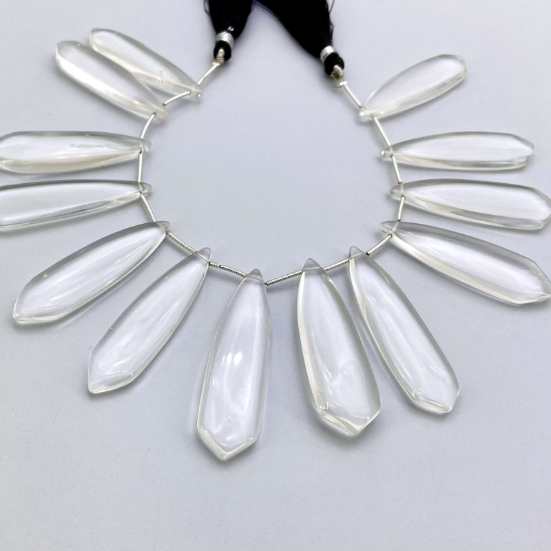 Crystal Quartz 39-54mm Smooth Fancy Shape AAA Grade Gemstone Beads Lot - Total 2 Strands of 8 Inch.