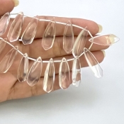 Crystal Quartz 24-45mm Smooth Fancy Shape AAA Grade Gemstone Beads Lot - Total 4 Strands of 8 Inch.