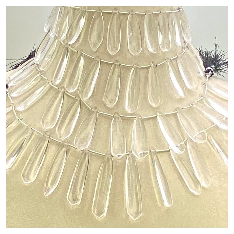 Crystal Quartz 24-45mm Smooth Fancy Shape AAA Grade Gemstone Beads Lot - Total 4 Strands of 8 Inch.