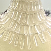 Crystal Quartz 24-45mm Smooth Fancy Shape AAA Grade Gemstone Beads Lot - Total 4 Strands of 8 Inch.