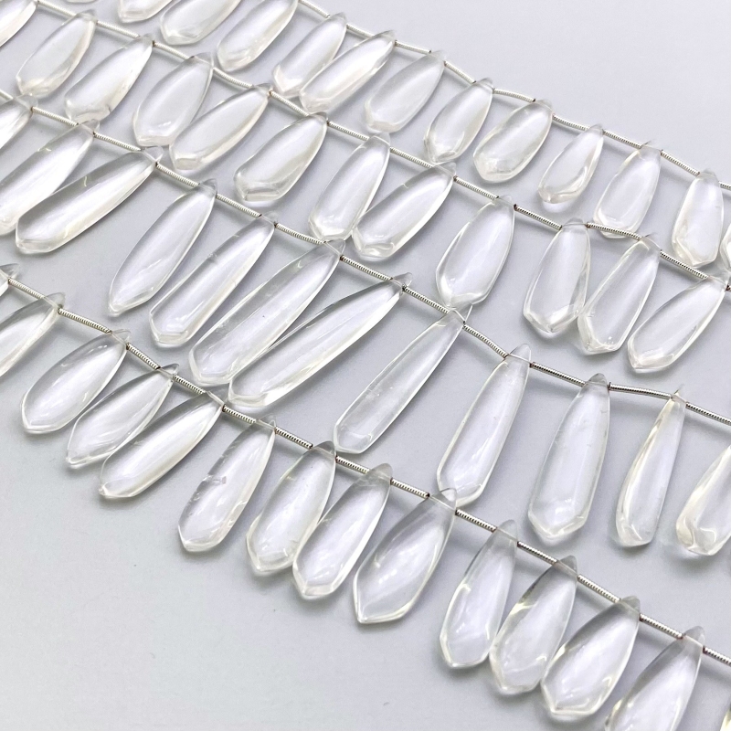 Crystal Quartz 24-45mm Smooth Fancy Shape AAA Grade Gemstone Beads Lot - Total 4 Strands of 8 Inch.