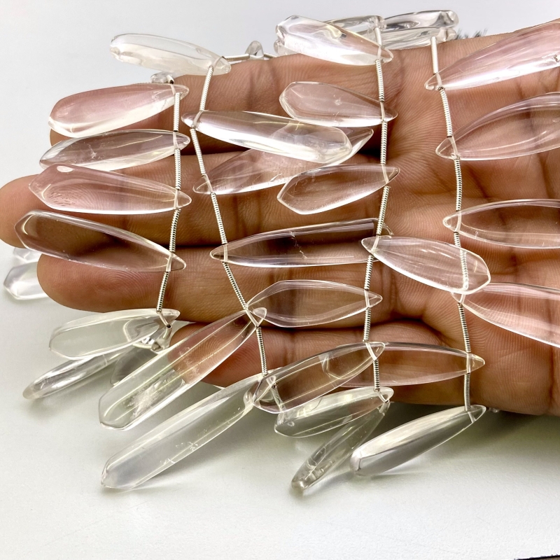 Crystal Quartz 24-45mm Smooth Fancy Shape AAA Grade Gemstone Beads Lot - Total 4 Strands of 8 Inch.