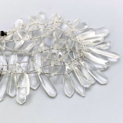 Crystal Quartz 24-45mm Smooth Fancy Shape AAA Grade Gemstone Beads Lot - Total 4 Strands of 8 Inch.