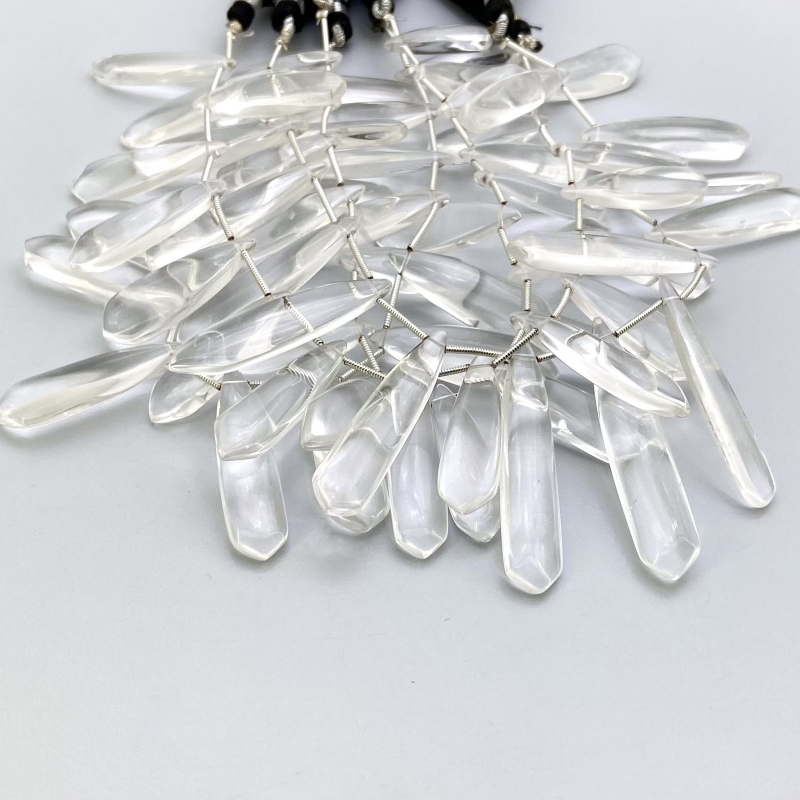 Crystal Quartz 24-45mm Smooth Fancy Shape AAA Grade Gemstone Beads Lot - Total 4 Strands of 8 Inch.