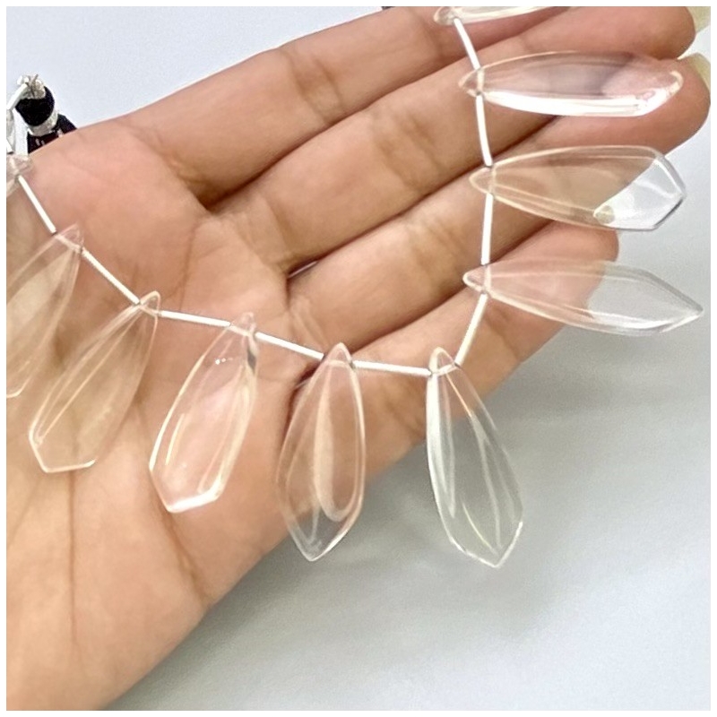 Crystal Quartz 25-35mm Smooth Fancy Shape AAA Grade Gemstone Beads Lot - Total 2 Strands of 8 Inch.