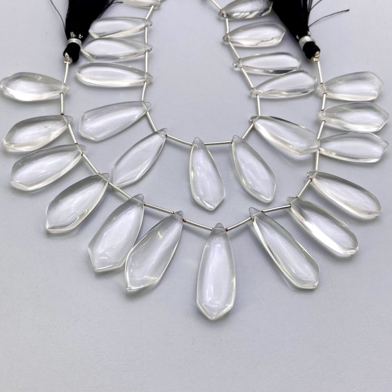 Crystal Quartz 25-35mm Smooth Fancy Shape AAA Grade Gemstone Beads Lot - Total 2 Strands of 8 Inch.