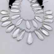 Crystal Quartz 25-35mm Smooth Fancy Shape AAA Grade Gemstone Beads Lot - Total 2 Strands of 8 Inch.