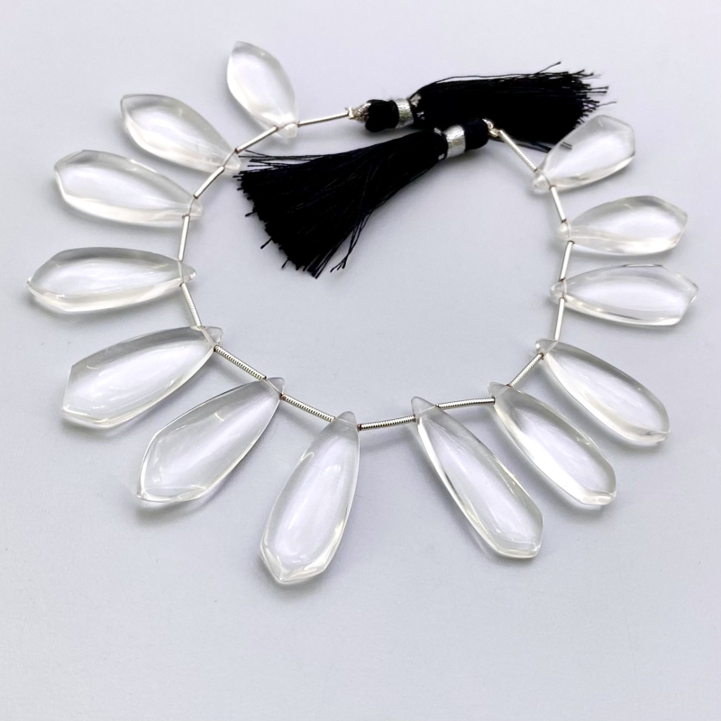 Crystal Quartz 25-35mm Smooth Fancy Shape AAA Grade Gemstone Beads Lot - Total 2 Strands of 8 Inch.