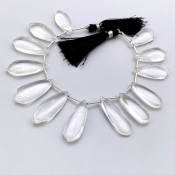 Crystal Quartz 25-35mm Smooth Fancy Shape AAA Grade Gemstone Beads Lot - Total 2 Strands of 8 Inch.