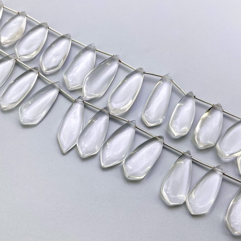 Crystal Quartz 25-35mm Smooth Fancy Shape AAA Grade Gemstone Beads Lot - Total 2 Strands of 8 Inch.