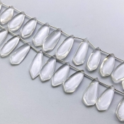 Crystal Quartz 25-35mm Smooth Fancy Shape AAA Grade Gemstone Beads Lot - Total 2 Strands of 8 Inch.