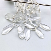 Crystal Quartz 25-35mm Smooth Fancy Shape AAA Grade Gemstone Beads Lot - Total 2 Strands of 8 Inch.