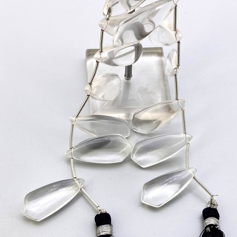 Crystal Quartz 25-35mm Smooth Fancy Shape AAA Grade Gemstone Beads Lot - Total 2 Strands of 8 Inch.