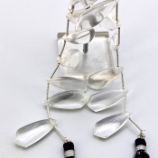 Crystal Quartz 25-35mm Smooth Fancy Shape AAA Grade Gemstone Beads Lot - Total 2 Strands of 8 Inch.