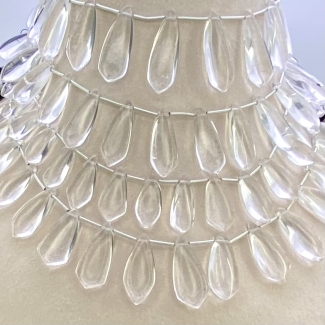 Crystal Quartz 18-27mm Smooth Fancy Shape AAA Grade Gemstone Beads Lot - Total 4 Strands of 8 Inch.