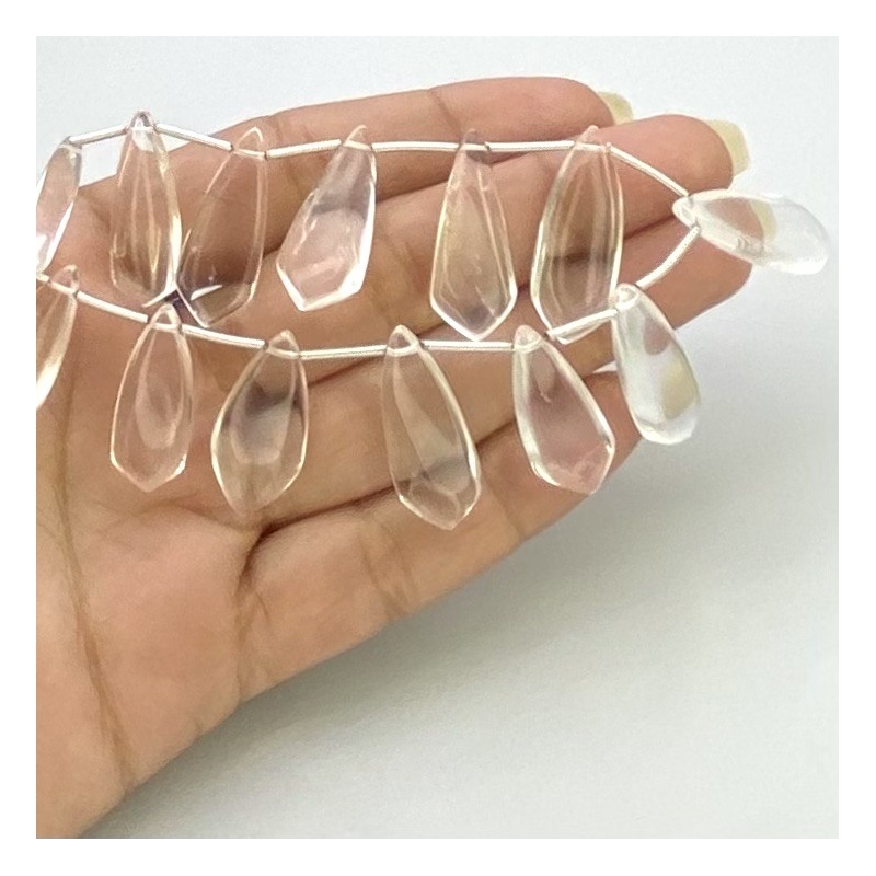 Crystal Quartz 18-27mm Smooth Fancy Shape AAA Grade Gemstone Beads Lot - Total 4 Strands of 8 Inch.