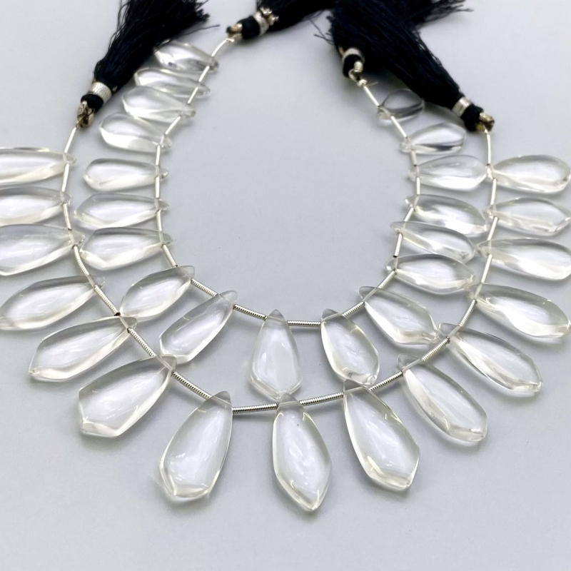 Crystal Quartz 18-27mm Smooth Fancy Shape AAA Grade Gemstone Beads Lot - Total 4 Strands of 8 Inch.