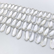 Crystal Quartz 18-27mm Smooth Fancy Shape AAA Grade Gemstone Beads Lot - Total 4 Strands of 8 Inch.