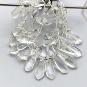 Crystal Quartz 18-27mm Smooth Fancy Shape AAA Grade Gemstone Beads Lot - Total 4 Strands of 8 Inch.