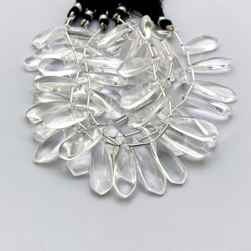 Crystal Quartz 18-27mm Smooth Fancy Shape AAA Grade Gemstone Beads Lot - Total 4 Strands of 8 Inch.