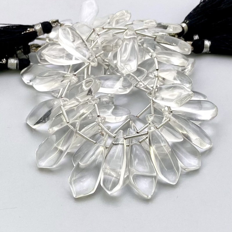 Crystal Quartz 18-27mm Smooth Fancy Shape AAA Grade Gemstone Beads Lot - Total 4 Strands of 8 Inch.