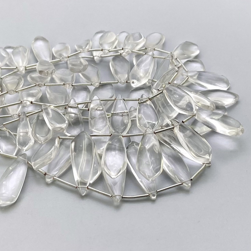 Crystal Quartz 18-27mm Smooth Fancy Shape AAA Grade Gemstone Beads Lot - Total 4 Strands of 8 Inch.