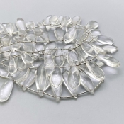Crystal Quartz 18-27mm Smooth Fancy Shape AAA Grade Gemstone Beads Lot - Total 4 Strands of 8 Inch.