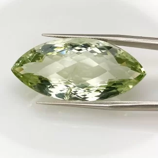 36.35 Cts. Green Amethyst 33x15.5mm Checkerboard Marquise Shape AAA Grade Loose Gemstone - Total 1 Pc.