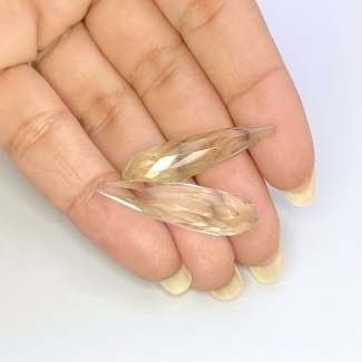  27 Cts. Green Amethyst 31mm Briolette Drop Shape AAA Grade Matched Gemstone Beads Pair - Total 2 Pcs.