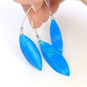 80.25 Carat Turquoise 35-40mm Carved Fancy Shape AAA Grade Matched Gemstone Carvings Set - Total 3 Pcs.