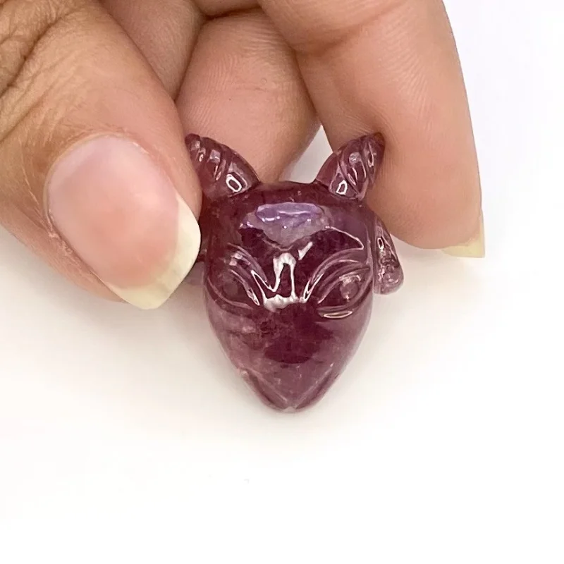 30.72 Carat Pink Tourmaline 5.5x27-7x28mm Carved Fancy Shape A Grade Loose Gemstone Carving - Total 1 Pc.